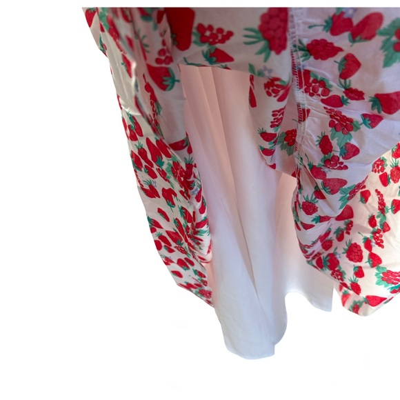 Betsy Johnson Strawberry Print Ruffled Smocked Maxi Dress NWT Size M - Picture 8 of 10